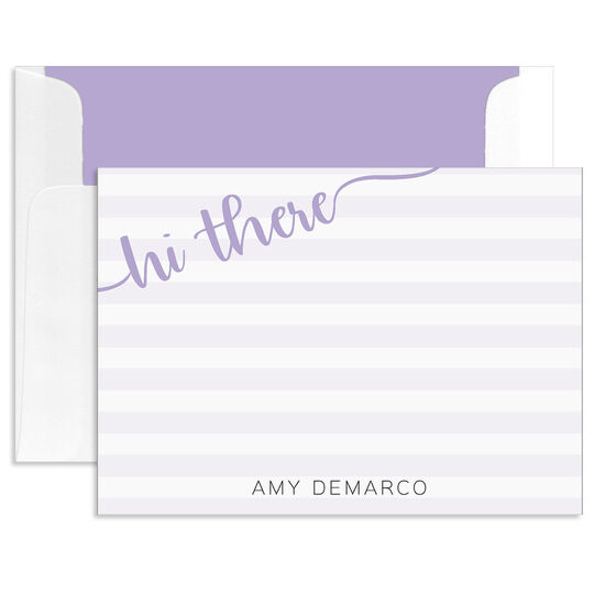 Script Hi There Flat Note Cards